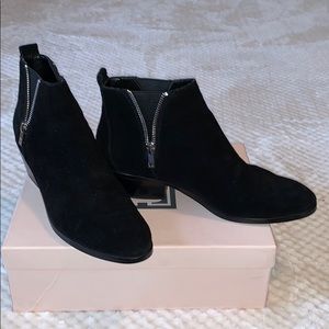 Suede pull-on ankle boots